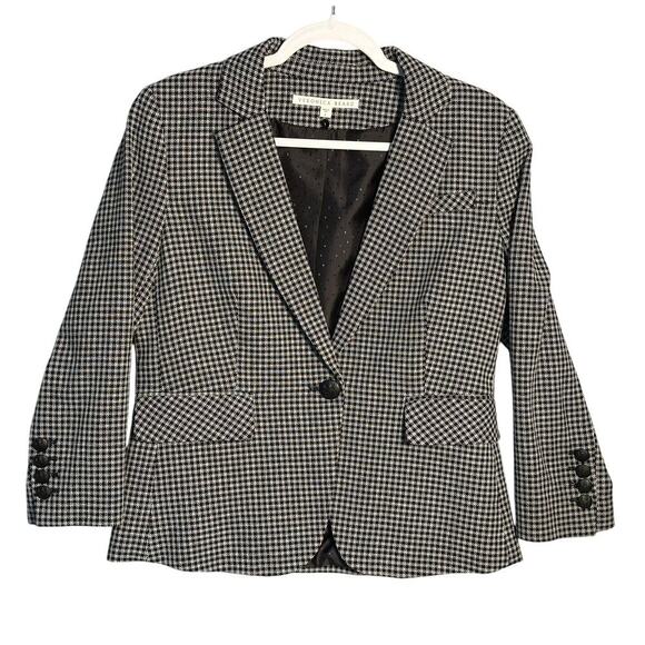 Veronica Beard Sz 8 Dickey Blazer‎ Black/White Gingham Houndstooth Quiet Luxury - Picture 3 of 14